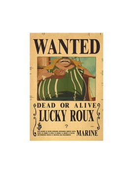 Affiche Wanted Lucky Roux  /- 42 X 28.5 - One piece 1 - Culture-Pop-France
