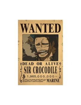 Affiche Wanted Crocodile 1 965 000 000 Berries  /- 42 X 28.5 - One piece 1 - Culture-Pop-France