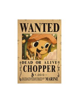Affiche Wanted Chopper 1 000 Berries  /- 42 X 28.5 - One piece 1 - Culture-Pop-France