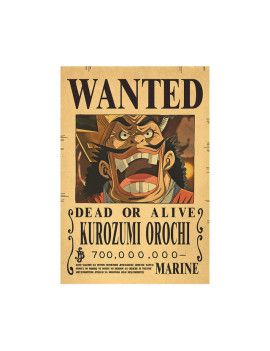 Affiche Wanted Kurozumi Orochi 700 000 000 Berries  /- 42 X 28.5 - One piece 1 - Culture-Pop-France