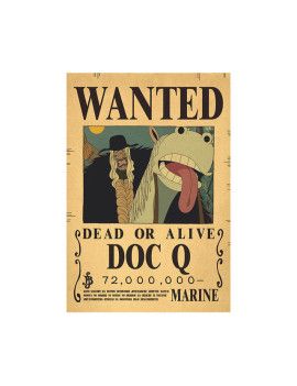 Affiche Wanted Doc Q 72 000 000 Berries  /- 42 X 28.5 - One piece 1 - Culture-Pop-France