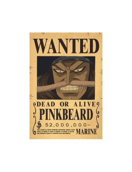 Affiche Wanted Pinkbeard 52 000 000 Berries  /- 42 X 28.5 - One piece 1 - Culture-Pop-France