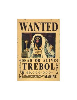 Affiche Wanted Trebol 99 000 000 Berries  /- 42 X 28.5 - One piece 1 - Culture-Pop-France