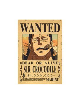Affiche Wanted Crocodile 81 000 000 Berries  /- 42 X 28.5 - One piece 1 - Culture-Pop-France