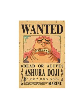 Affiche Wanted Ashura Doji 1 007 000 000 Berrys  /- 42 X 28.5 - One piece 1 - Culture-Pop-France