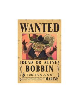 Affiche Wanted Bobbin 105 500 000 Berries  /- 42 X 28.5 - One piece 1 - Culture-Pop-France
