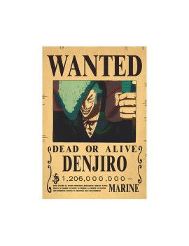 Affiche World Denjiro 1 206 000 000 Berries  /- 42 X 28.5 - One piece 1 - Culture-Pop-France