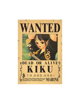 Affiche Wanted Kiku 13 000 000 Berries  /- 42 X 28.5 - One piece 1 - Culture-Pop-France