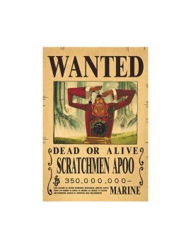 Affiche Wanted Scratchmen Apoo 350 000 000 Berries  /- 42 X 28.5 - One piece 1 - Culture-Pop-France