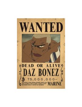 Affiche Wanted Daz Bonez 75 000 000 Berries  /- 42 X 28.5 - One piece 1 - Culture-Pop-France