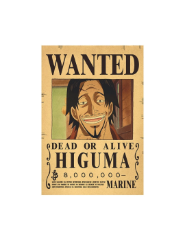 Affiche Wanted Higuma 8 000 000 Berries  /- 42 X 28.5 - One piece 1 - Culture-Pop-France