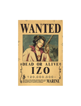 Affiche Wanted Izo 120 000 000 Berries  /- 42 X 28.5 - One piece 1 - Culture-Pop-France