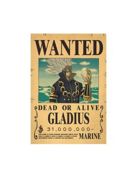 Affiche Wanted Gladius 31 000 000 Berries  /- 42 X 28.5 - One piece 1 - Culture-Pop-France