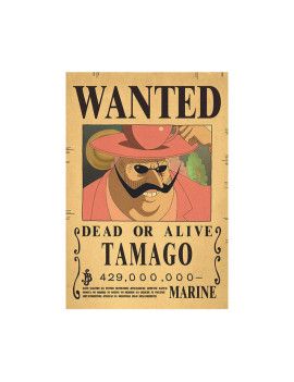 Affiche Wanted Tamago 429 000 000 Berries  /- 42 X 28.5 - One piece 1 - Culture-Pop-France
