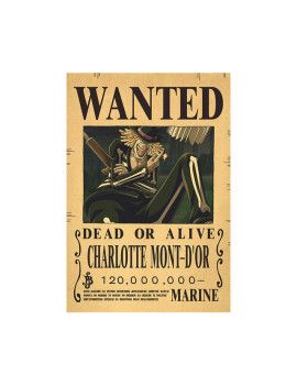 Affiche Wanted Charlotte Mont-D'or 120 000 000 Berries  /- 42 X 28.5 - One piece 1 - Culture-Pop-France