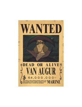 Affiche Wanted Van Augur 64 000 000 Berrys  /- 42 X 28.5 - One piece 1 - Culture-Pop-France