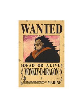 Affiche Wanted Monkey.D.Dragon  /- 42 X 28.5 - One piece 1 - Culture-Pop-France