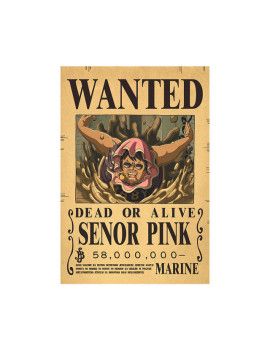 Affiche Wanted Senor Pink 58 000 000 Berrys  /- 42 X 28.5 - One piece 1 - Culture-Pop-France