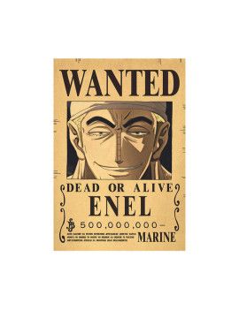 Affiche Wanted Enel 500 000 000 Berrys  /- 42 X 28.5 - One piece 1 - Culture-Pop-France