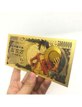 Billet Plaqué or 24 carats - Luffy - One Piece 1 - Culture-Pop-France