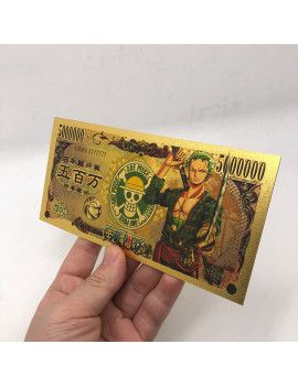 Billet Plaqué or 24 carats - Roronoa Zoro- One Piece 2 - Culture-Pop-France