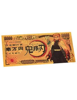 Billet Plaqué or 24 carats - Kyojuro Rengoku - Demon Slayer 1 - Culture-Pop-France