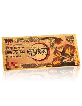 Billet Plaqué or 24 carats - Zenitsu Agatsuma - Demon Slayer 1 - Culture-Pop-France