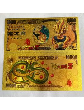 Billet Plaqué or 24 carats - Vegeta "M" - Dragon Ball 1 - Culture-Pop-France