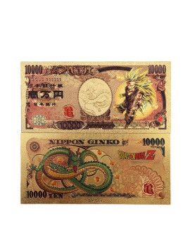 Billet Plaqué or 24 carats - Sangohan SS3 - Dragon Ball 1 - Culture-Pop-France
