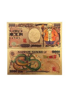 Billet Plaqué or 24 carats - Tortue Génial- Dragon Ball 1 - Culture-Pop-France