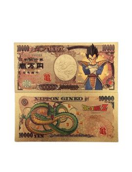 Billet Plaqué or 24 carats - Vegeta V2- Dragon Ball 1 - Culture-Pop-France