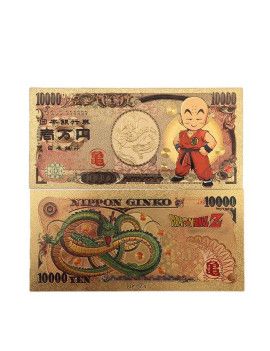 Billet Plaqué or 24 carats - Krillin - Dragon Ball 1 - Culture-Pop-France