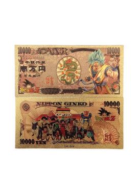 Billet Plaqué or 24 carats - Sangoku Super Saiyan Blue - Dragon Ball 1 - Culture-Pop-France