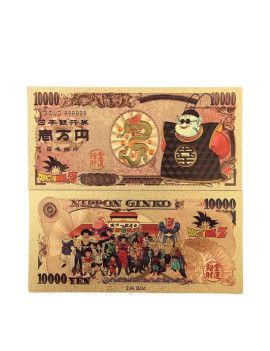 Billet Plaqué or 24 carats - Maitre Kaiô du Nord - Dragon Ball 1 - Culture-Pop-France