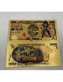 Billet Plaqué or 24 carats - Broly V4- Dragon Ball 1 - Culture-Pop-France