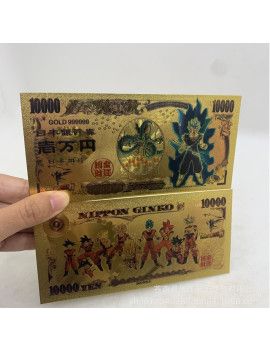 Billet Plaqué or 24 carats - Vegeto- Dragon Ball 1 - Culture-Pop-France