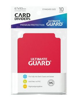 Ultimate Guard 10 intercalaires standard Rouge Ultimate Guard 1 - Culture-Pop-France