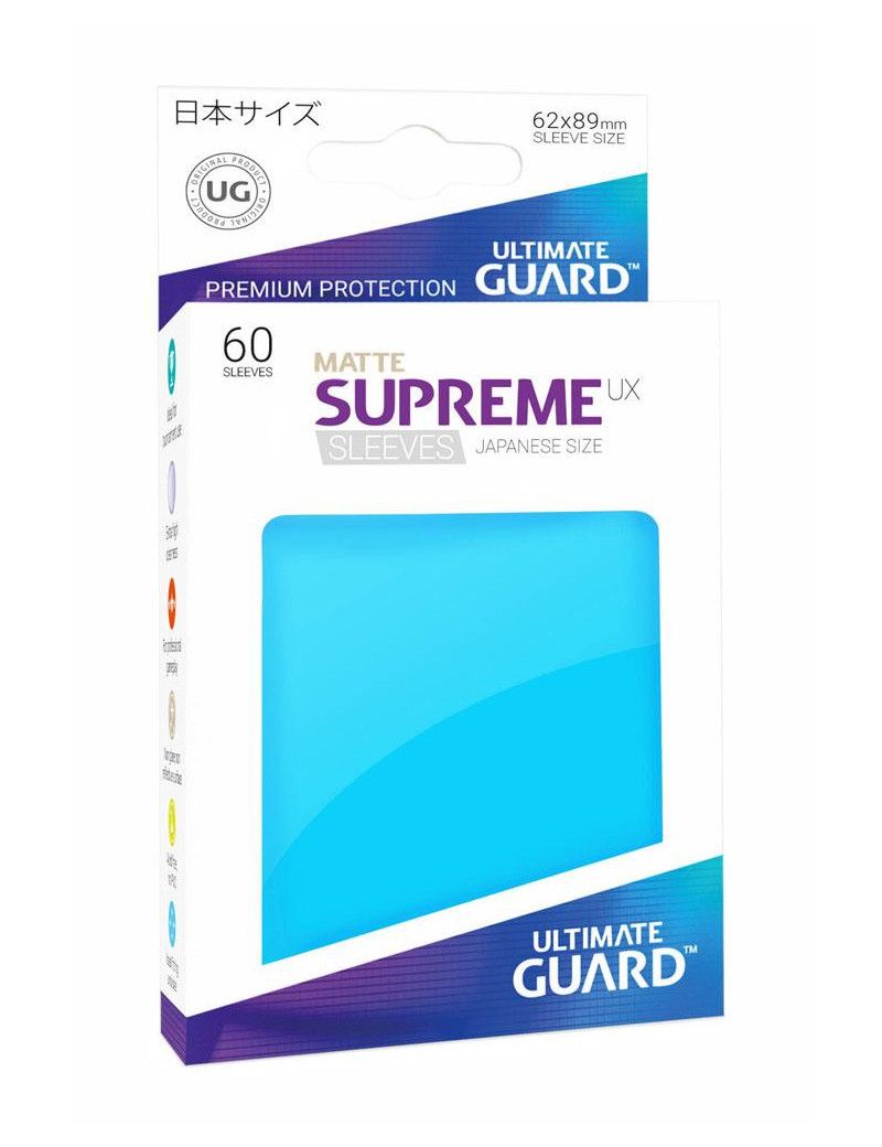 Ultimate Guard 60 protège-cartes Supreme Mini UX Bleu Clair Mat Ultimate Guard 1 - Culture-Pop-France  Ultimate Guard 60 protège-cartes Supreme Mini UX Bleu Clair Mat Ultimate Guard 1 - Culture-Pop-France